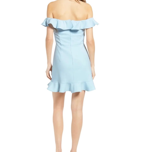 French Connection Whisper Ruffle Dress Light Dream Blue Sz 4 NEW NWT - Picture 2 of 3